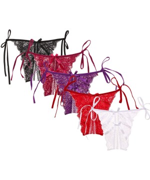 Panties Women's Sexy Side Tie Sexy Lace Panties Underwear - Pack of 5 - CR19DEYDAAE