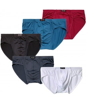 Briefs Mens Ice Silk Breathable Triangle Underwear Briefs Pack - 5-pack - CR18EO920L2