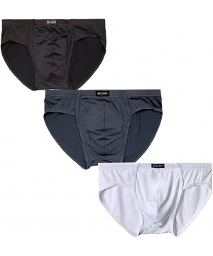 Briefs Mens Ice Silk Breathable Triangle Underwear Briefs Pack - 5-pack - CR18EO920L2