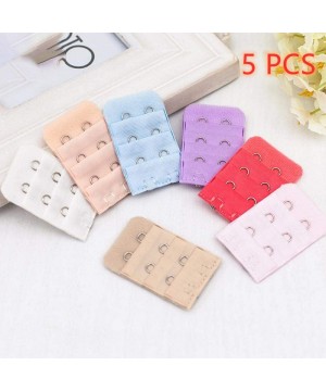 Accessories 5Pcs 2 Hook Bra Extender for Women's Elastic Extension Strap Clip Expander Adjustable Belt Buckle Underwear - Whi...