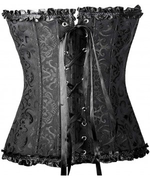 Bustiers & Corsets Women Boned Corset Sexy Overbust Bustier Bodyshaper Top Plus Size - Black - CP18HMHMSG3