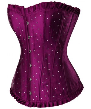 Shapewear Women's Body Shaping Zipper Corset Tummy Control Slim Corset Abdomen Body Sculpting Underwear - Purple - C618SXRO8Y8