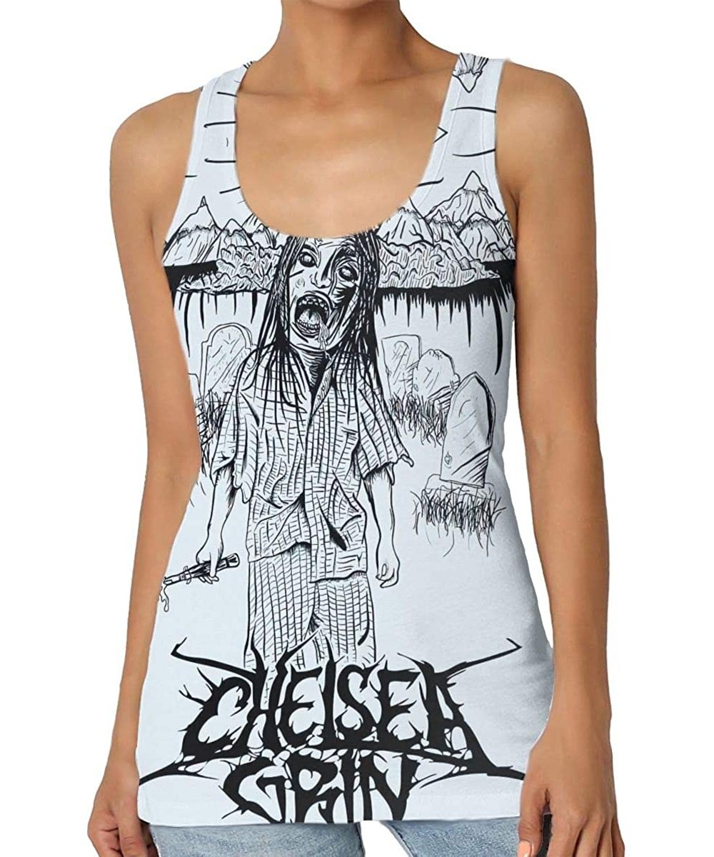 Camisoles & Tanks Chelsea Grin Deathcore Summer Women's Fashion Personality 3D Printed Vest - Black - CJ199CIMM6G