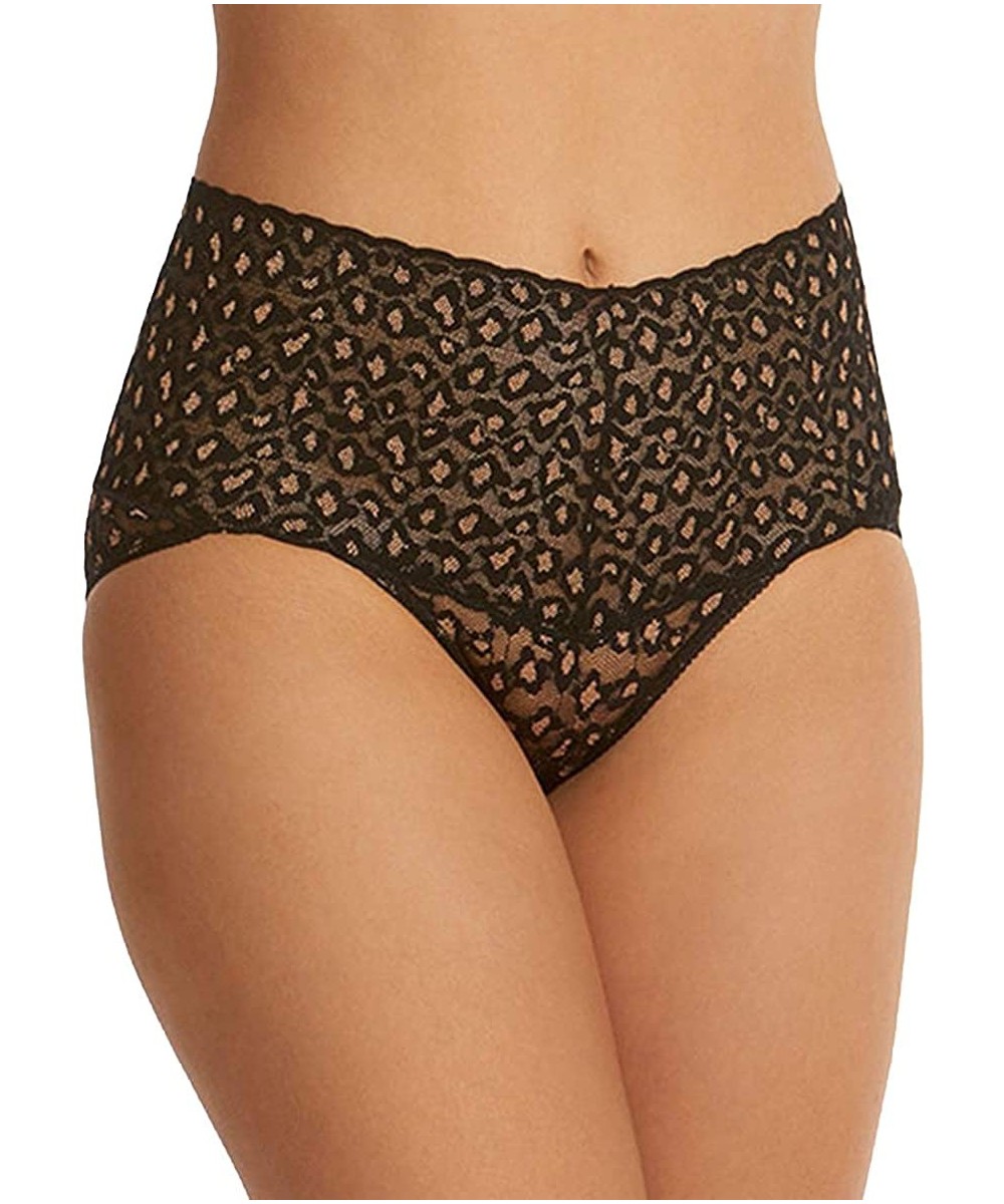 Panties Cross-Dyed Leopard Retro V-Kini - Black/Praline - CI18ZR4UOU2