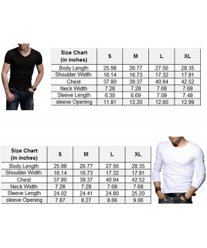 Undershirts Men's Tagless Slim Fit Top Muscle Cotton V-Neck Crewneck Short Sleeve Undershirts T-Shirts - Navy - CP17XXGGGQT