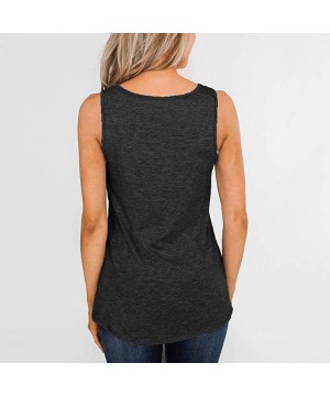 Thermal Underwear Womens Solid Splicing Tank Top Shirts Sleeveless Workout Blouse Loose Vest Soft Tee with Sequin Pocket Plus...