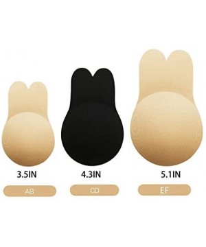 Accessories Nippleless Covers Rabbit Ear Ultra Thin Push Up Reusable Breast Lift Tape for Women Girls - Black - CX198XU88HC