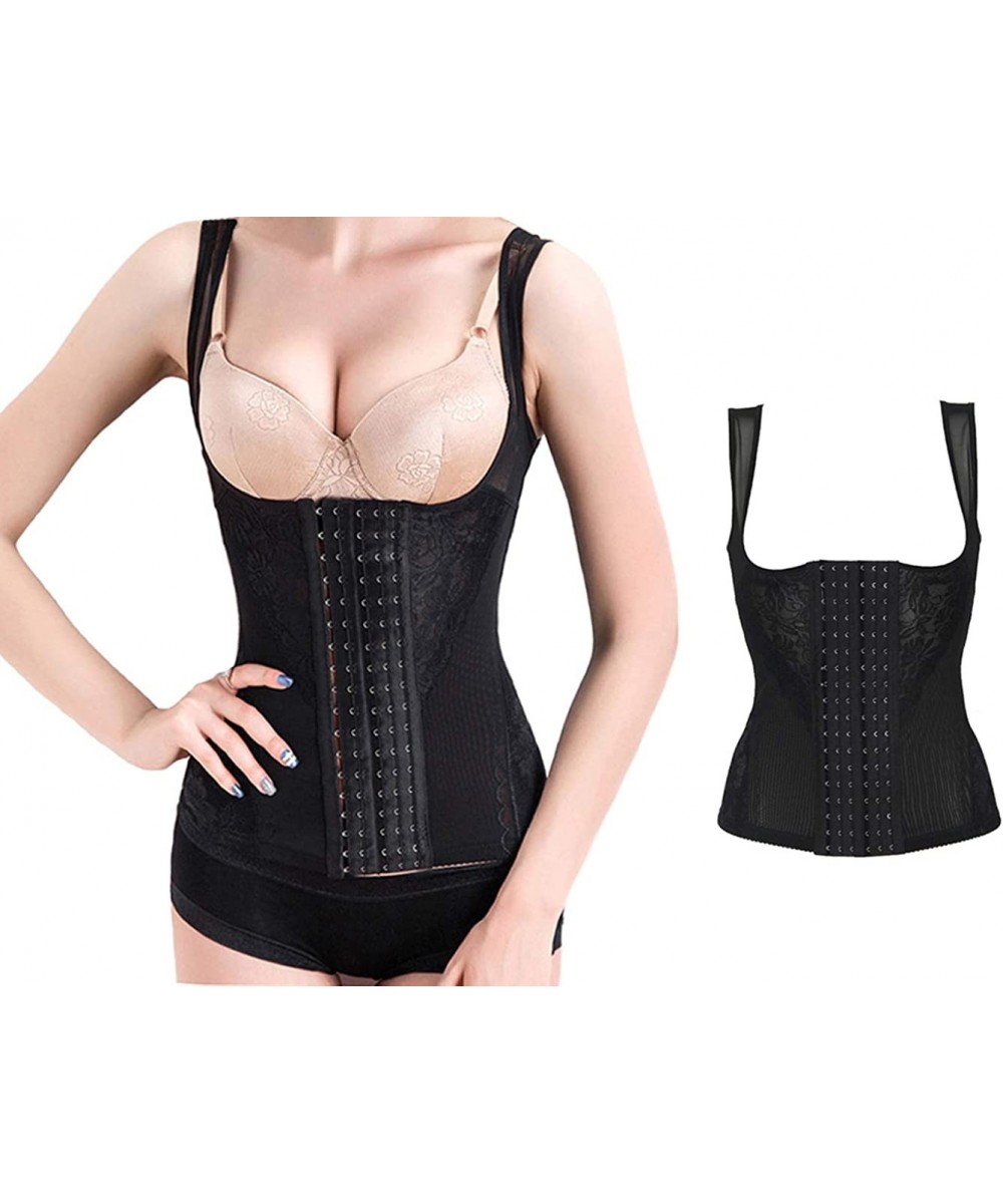 Shapewear Women's Shapewear Waist Cinchers Shaper Corset Tank Top for Weight Loss - Black - CK18STQQMUL