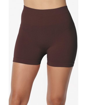 Panties Seamless Everyday Bike Shorts Intimately Under Layer Short Leggings - 11inch White/Brown - CD18K2YMIZ2