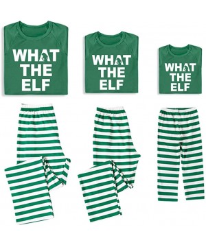 Sleep Sets Christmas Matching Family Pajamas Set Long Sleeves Festival Top+ Pants Sleepwear Fall/Winter Clothes - Green - CJ1...