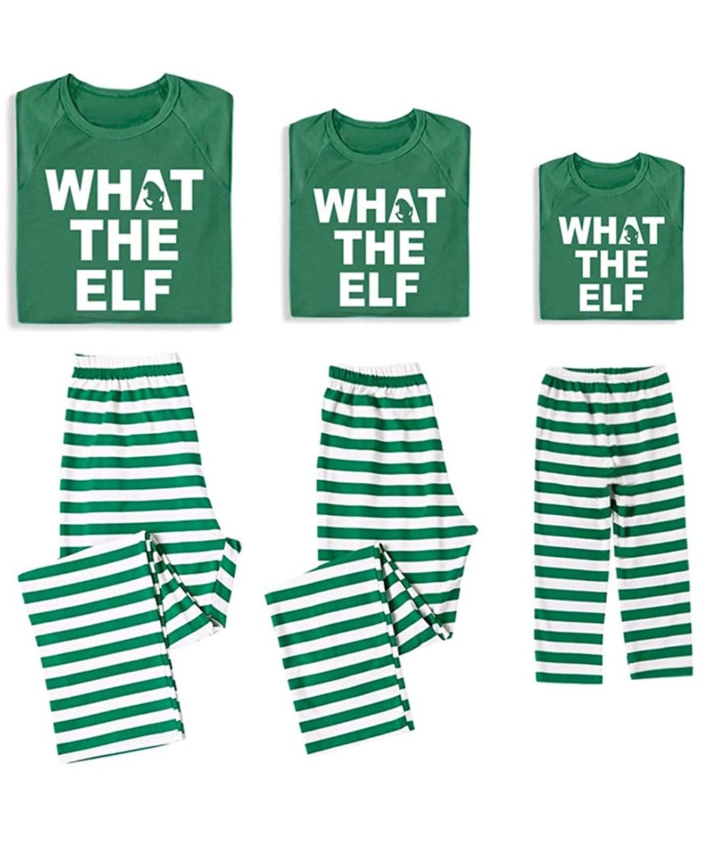 Sleep Sets Christmas Matching Family Pajamas Set Long Sleeves Festival Top+ Pants Sleepwear Fall/Winter Clothes - Green - CJ1...