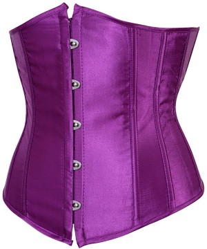 Bustiers & Corsets Women's Vintage Underbust Corset Bustier Waist Cincher Bodyshaper - Purple - CP11RBB622X