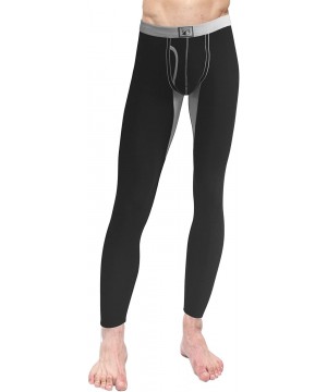 Thermal Underwear Men's Thermal Long Johns Pants - 9609 Black & Dark Grey 2 Pack - CZ187TE023Y