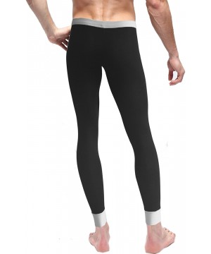 Thermal Underwear Men's Thermal Long Johns Pants - 9609 Black & Dark Grey 2 Pack - CZ187TE023Y