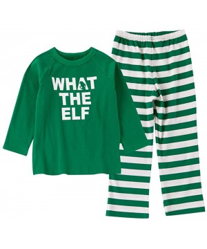 Sleep Sets Christmas Matching Family Pajamas Set Long Sleeves Festival Top+ Pants Sleepwear Fall/Winter Clothes - Green - CJ1...