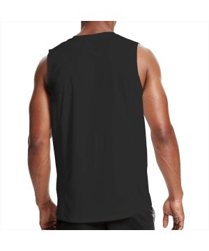 Undershirts Men's Black Summer Round Neck Sleeveless T-Shirt-Ramones Cotton Tank Tops for Gym - Ramones18 - CE19C6YTU5L