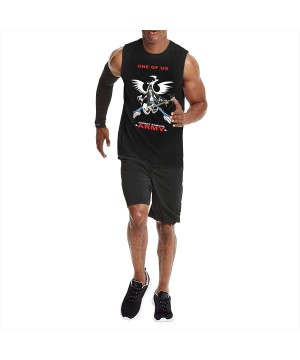 Undershirts Men's Black Summer Round Neck Sleeveless T-Shirt-Ramones Cotton Tank Tops for Gym - Ramones18 - CE19C6YTU5L