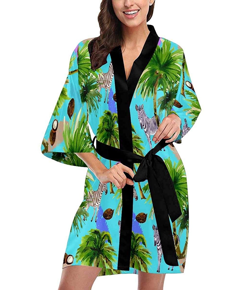 Robes Custom Watercolor Abstract Shape Women Kimono Robes Beach Cover Up for Parties Wedding (XS-2XL) - Multi 4 - CX190Z7CHR6