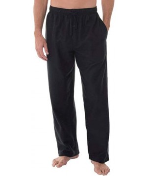 Sleep Bottoms Men's Microfleece Pajama Pant - Black - CU18Q8SR8HH