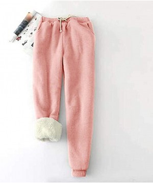 Sets Women's Pajama Bottoms Pure Coral Velvet Household Trousers Comfortable Pants - C-pink - CQ19DEW8807