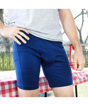 Boxer Briefs 702 Acadian Men's Lightweight Boxer Brief - Anti Odor No Itch Renewable Fabric - Azure Blue - C1118K4LFK9