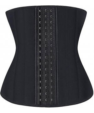 Shapewear Waist Trainer Corset for Women- High Compression Waist Cincher for Tummy Control - Black-7 (Hooks- 13 Bones) - CR18...