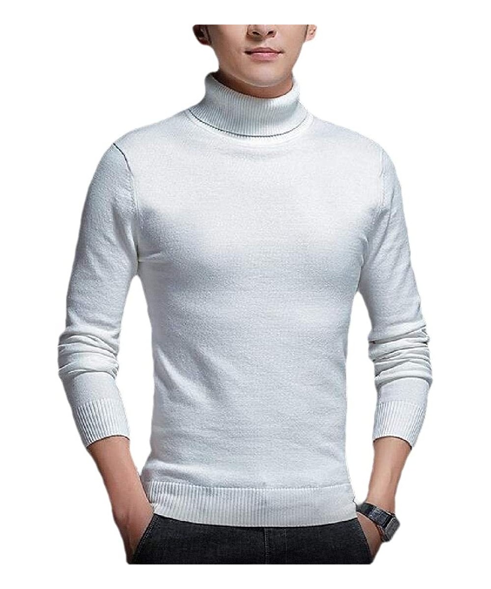 Thermal Underwear Mens Thermal Knitted Mock Turtleneck Long Sleeve T Shirt Pullover Slim Fit Shirts - 4 - CH1984DE6LZ