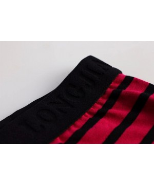 Thermal Underwear Mens Striped Breathe Patchwork Low Rise Leggings Long Johns Thermal Pant - Red - C01898Z5H24