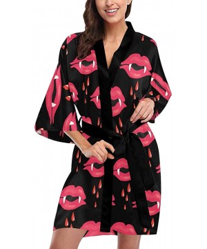 Robes Custom Polka Dot Red Women Kimono Robes Beach Cover Up for Parties Wedding (XS-2XL) - Multi 5 - C7194TE6ES4