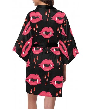 Robes Custom Polka Dot Red Women Kimono Robes Beach Cover Up for Parties Wedding (XS-2XL) - Multi 5 - C7194TE6ES4