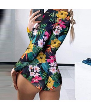 Sets Women Clothing 2020 Fashion Women Print Long Sleeve Nightwear Shorts Jumpsuit Sleepwear Tracksuit Daily Clothing Navy - ...