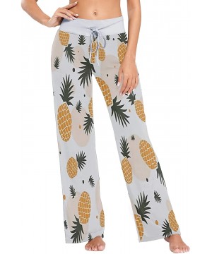 Bottoms Retro Golden Pineapple Womens Pajama Pants Loose Long Lounge Sleepwear Yoga Gym Trousers - CF19DWI2LQA