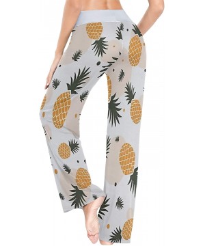 Bottoms Retro Golden Pineapple Womens Pajama Pants Loose Long Lounge Sleepwear Yoga Gym Trousers - CF19DWI2LQA