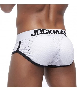 Briefs Mens Underwear Thong Briefs Breathable Removable Front Cup Rear Pad Hip - White - C918S8ADIW2