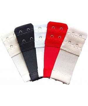 Accessories 2 Pcs Rows Hooks Bra Extenders Set Ladies Clasp Strap Women Extender 5 Colors Black White Beige Red - Black - CE1...