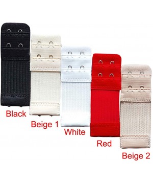 Accessories 2 Pcs Rows Hooks Bra Extenders Set Ladies Clasp Strap Women Extender 5 Colors Black White Beige Red - Black - CE1...