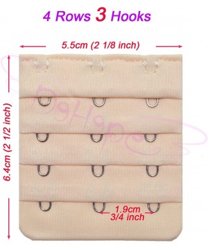 Accessories Ultra Soft Bra Extender Band Breathing Room 4 Rows Hook & Eye Extension Strap - 3 Hooks (3pcs/Pack) - CE12O31FR11