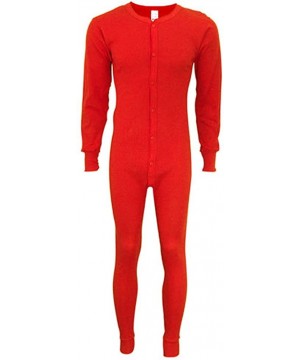 Thermal Underwear Mens Long Sleeve Union Suit- 865 - Red - CS114XMGG7T