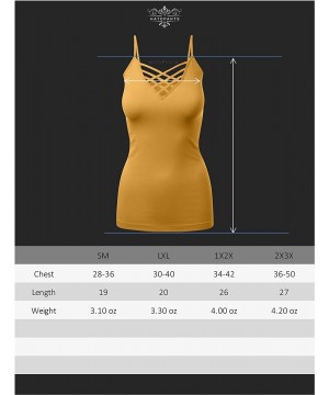 Camisoles & Tanks Women's Lattice Front Seamless Cami with Adjustable Strap Tops - 115-ruby - CU18DRR7KLS