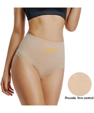 Shapewear Thong Shapewear for Women High Waist Thong Tummy Control Slimming Panties Seamless Body Shaper - Beige - 2 Pack - C...