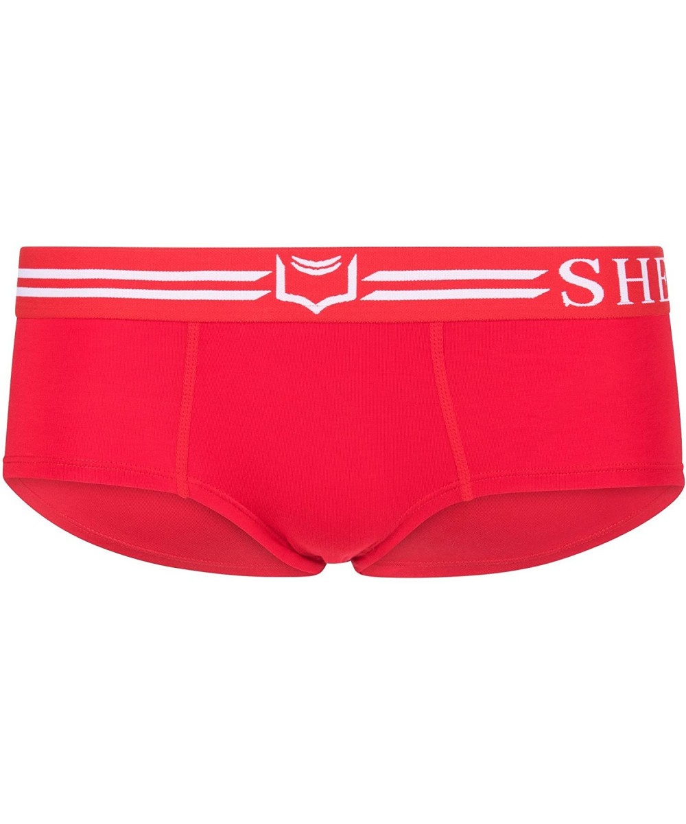 Panties Women's Modal Fitness Cheeky Boy Short Underwear - Red - CG18EI28UO8