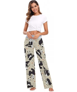 Bottoms Womens Pajama Pants Cartoon Panda Drawstring Sleepwear Pants Lounge Yoga Pants Wide Leg Pants for All Seasons Black -...