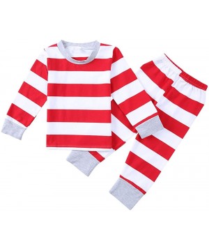 Sets Women Mom Family Xmas Jammies Striped Holiday Matching Pajamas Long Jumpsuits - Baby Red - CF18LS20OI0