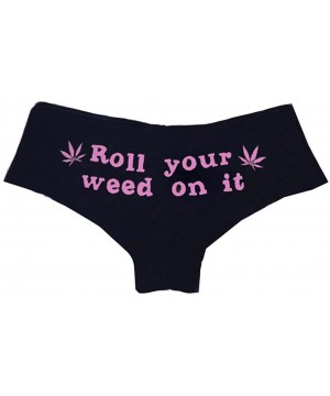 Panties Women Letter Print Panties- Witspace Roll Your Weed On It Underwear - Purple - C318E00WOS4