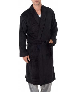 Robes Men's Drop-Needle Comfort Soft Robe - Caviar - CH185XLEKY4