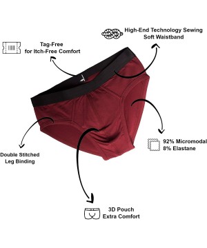 Briefs Men's Micromodal Breathable Ultrasoft Lightweight Comfortable Brief Underwear- Assorted Colors- Multipack - Formula (3...