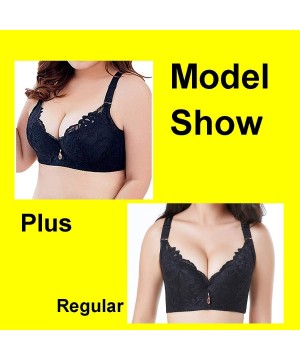 Bras Women's Comfortable Fit Bra Support Push Up Plus Size Underwire Bra - Blue-b302 - CE12H6F5CM9