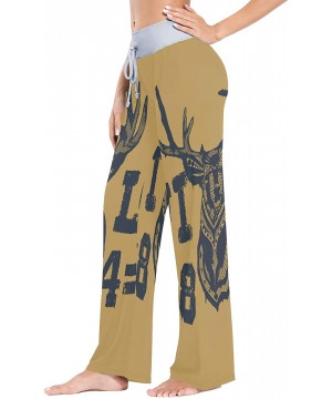 Bottoms Wild Animal Deer Women Loose Palazzo Casual Drawstring Sleepwear Print Yoga Pants - C319D8UHXI8