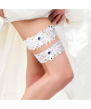 Garters & Garter Belts Wedding Bridal Garters Set for Bride Garter Stretch Rhinestone Crystal Pearl Garter Belt 2 Pieces Toss...