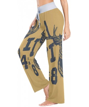 Bottoms Wild Animal Deer Women Loose Palazzo Casual Drawstring Sleepwear Print Yoga Pants - C319D8UHXI8